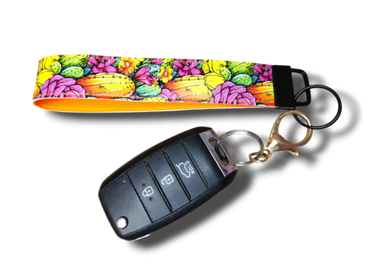 Vibrant Cacti Key Fob Wristlet