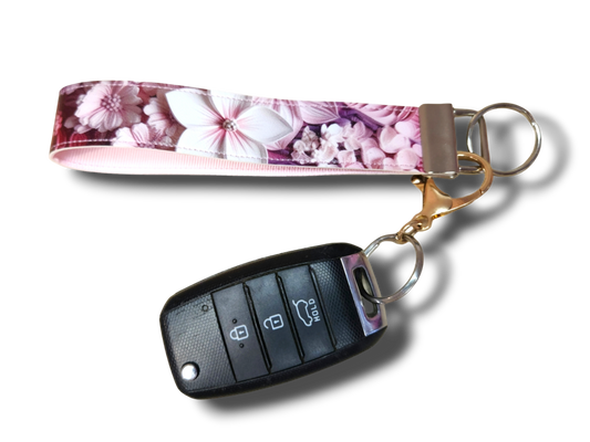 Pink Petals Key Fob Wristlet