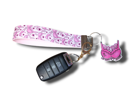 Boobs Awareness Key Fob Wristlet