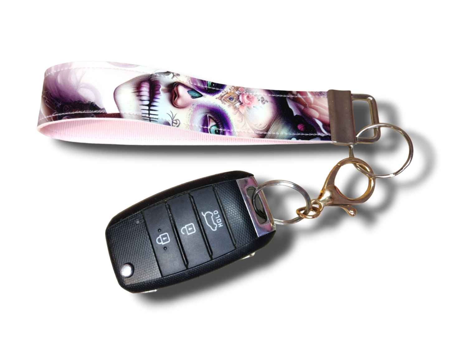 Candy Skull Key Fob Wristlet