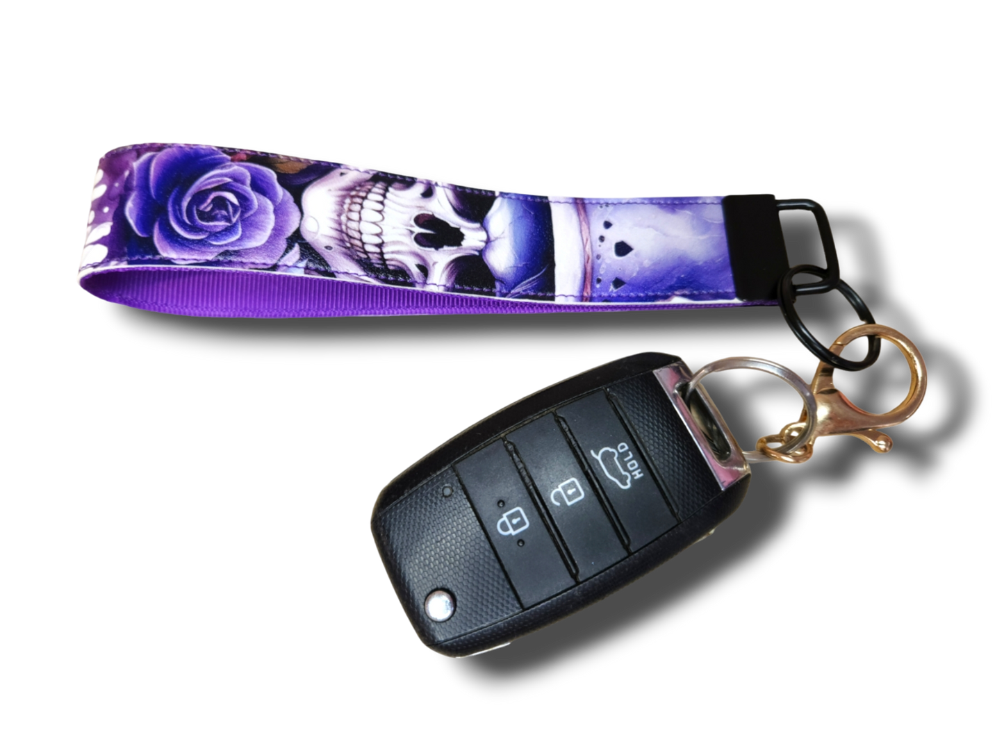 Purple Skull Key Fob Wristlet