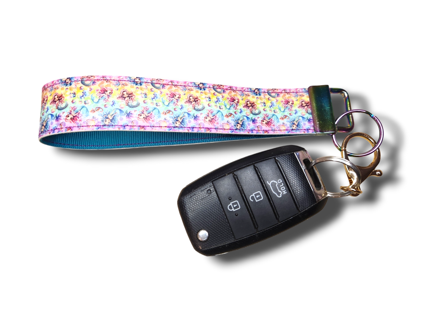 Rainbow Mermaid Key Fob Wristlet