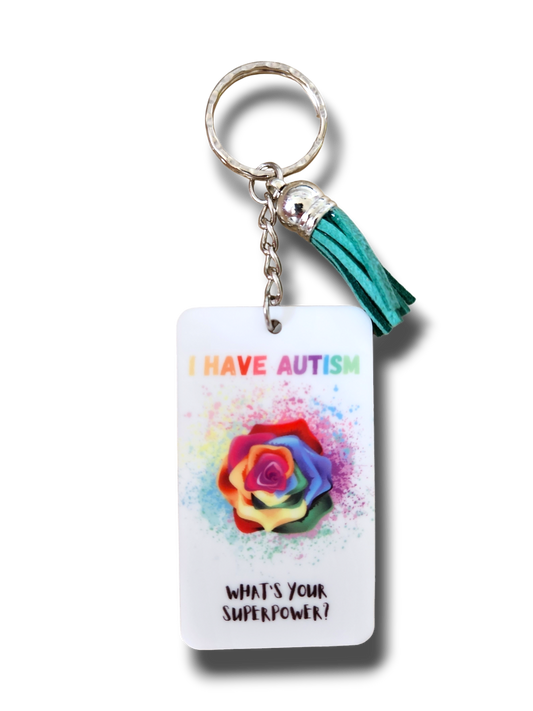 Autism Rose Keyring