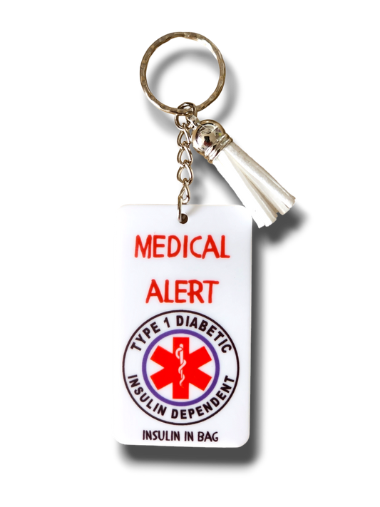 Medical Alert Diabetes Type 1 Keyring