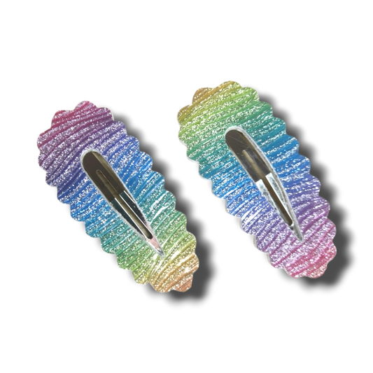 Rainbow Shimmer Snap Clip 2pc Set