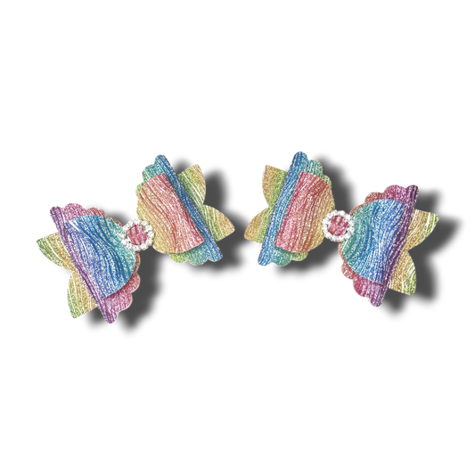 Rainbow Shimmer Piggy Bows