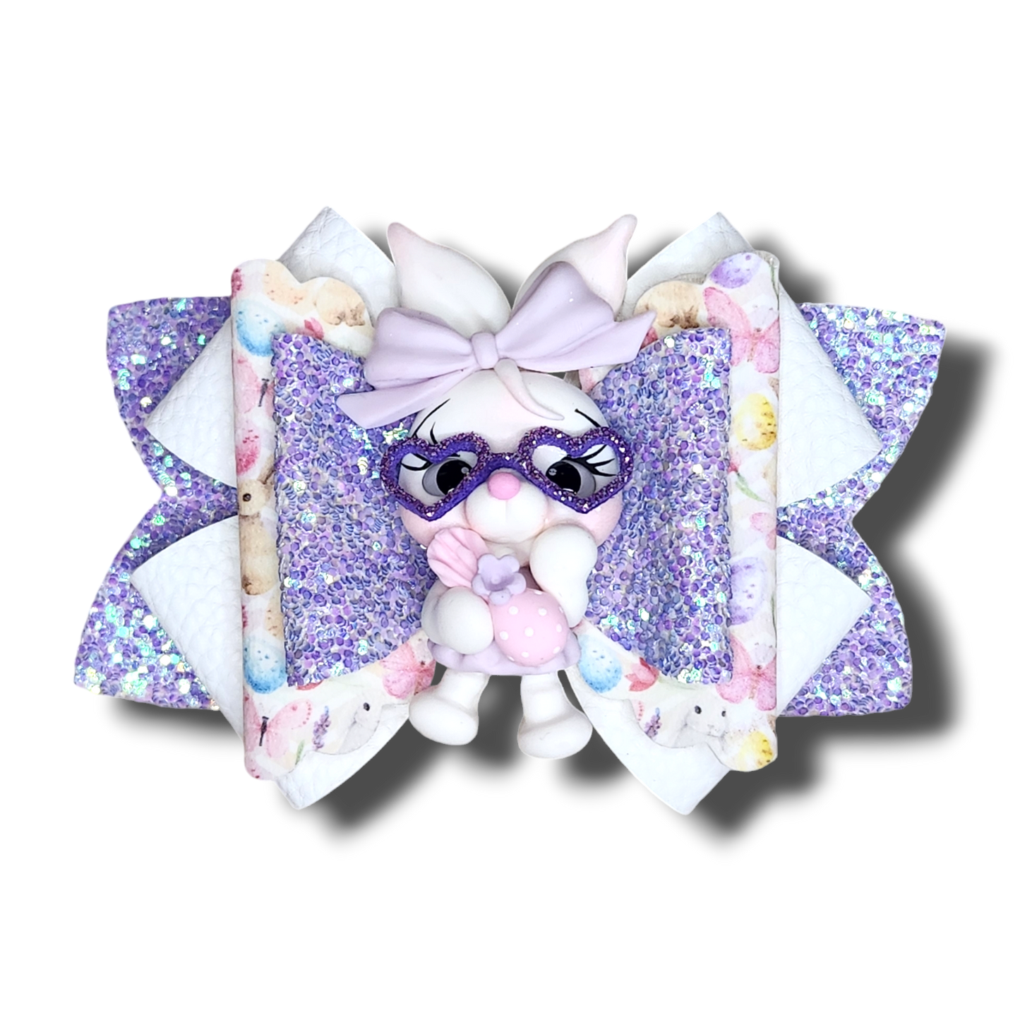 Bunny Purple Clay Bow