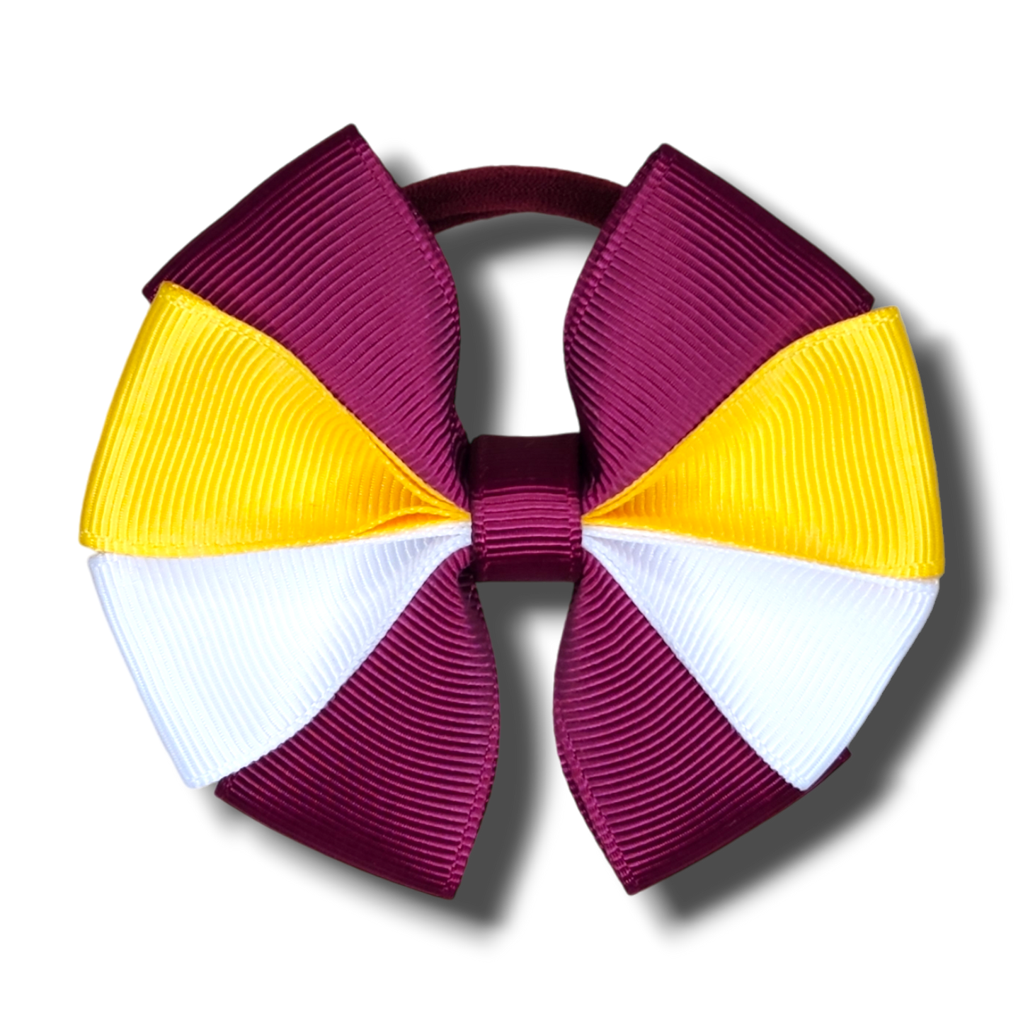 Burgundy/Yellow/White Hair Tie