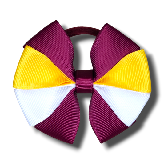 Burgundy/Yellow/White Hair Tie