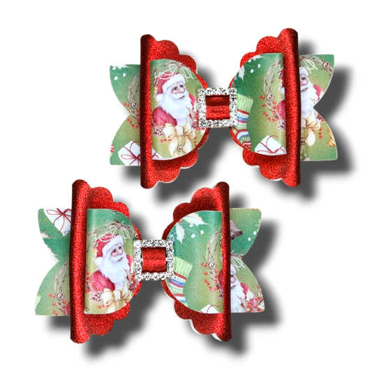 Xmas Santa Piggy Bows