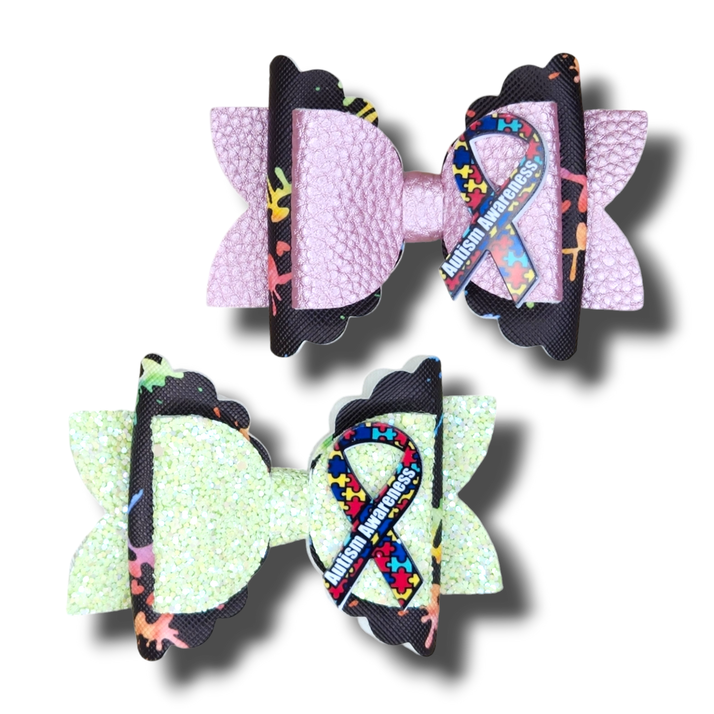 Autism Mix Piggy Bows