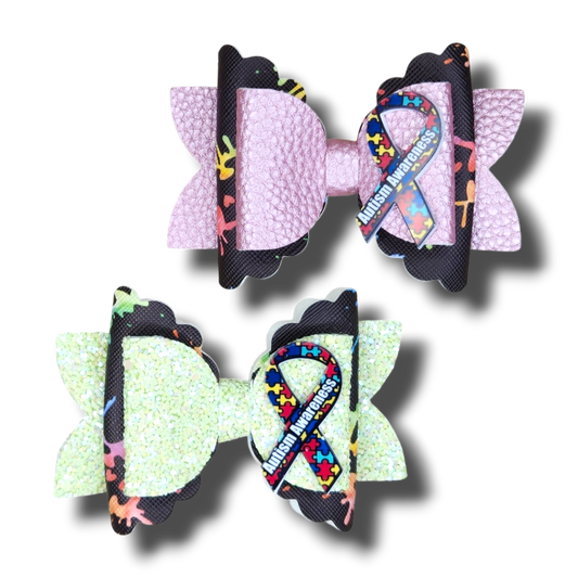 Autism Mix Piggy Bows