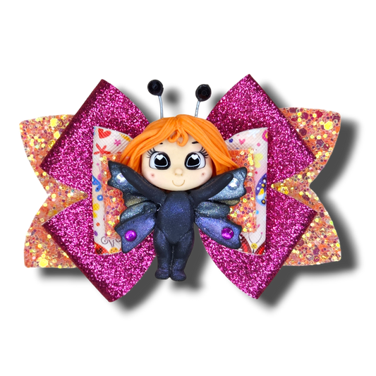 Black Butterfly Clay Bow