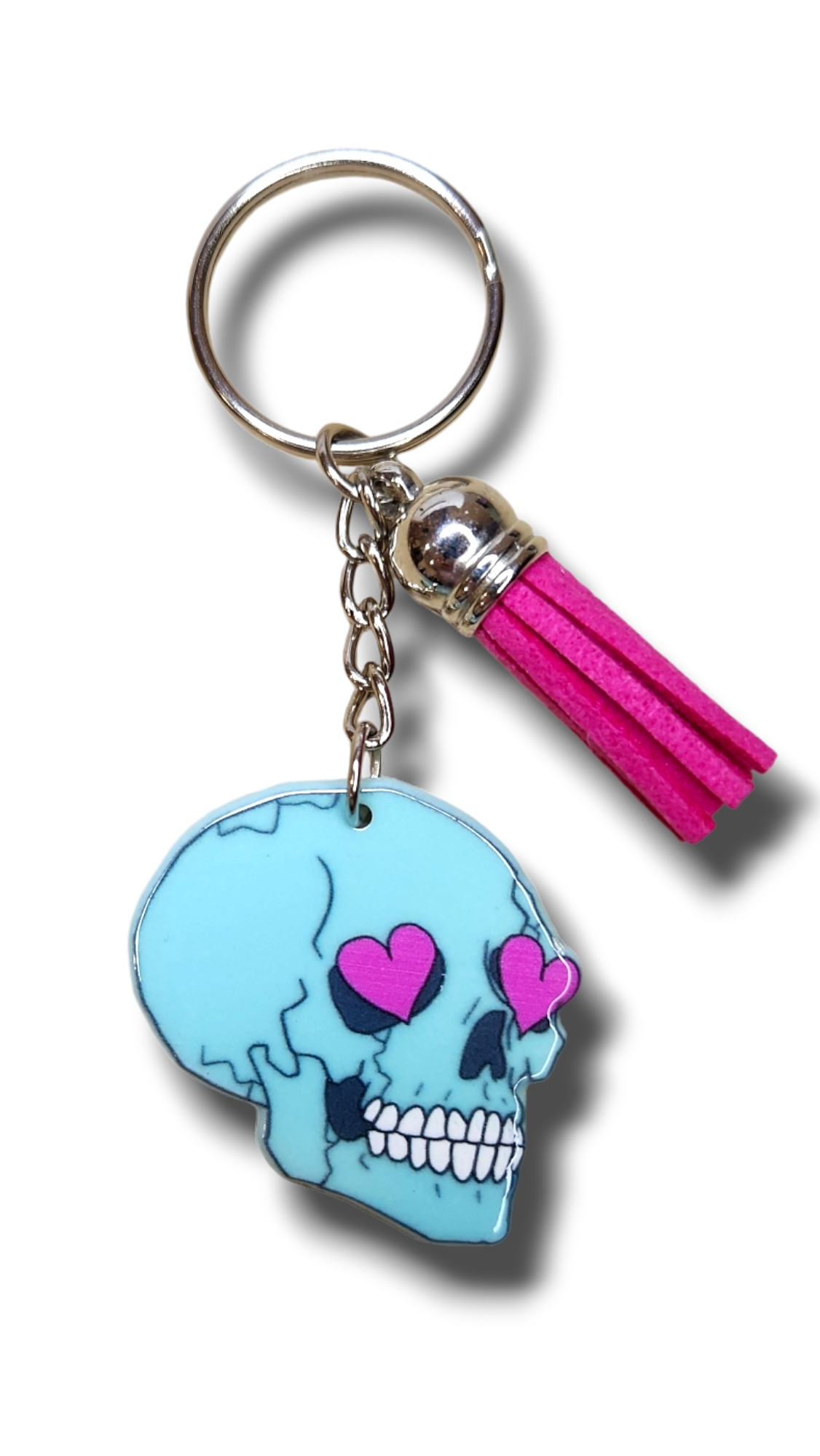 Heart Skull Keyring