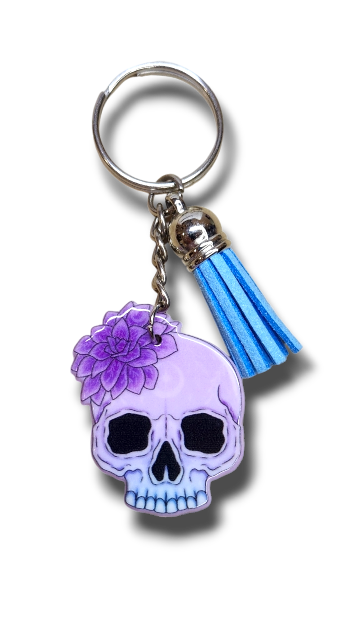 Purple Skull Keyring