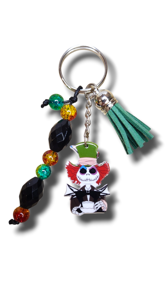 Mad Here Beaded Keyring