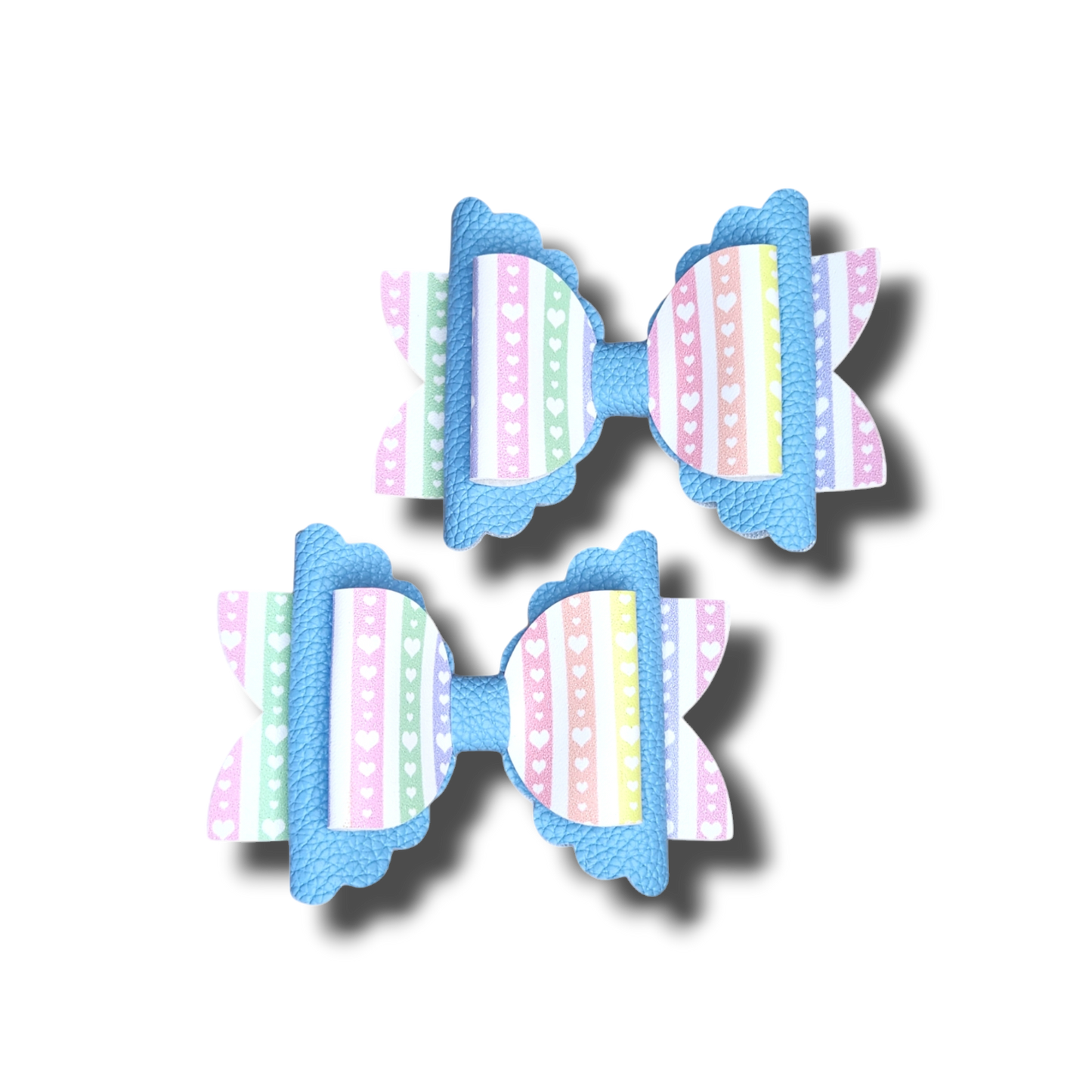 Pastel Hearts Piggy Bows