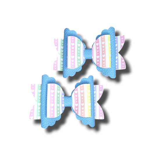 Pastel Hearts Piggy Bows