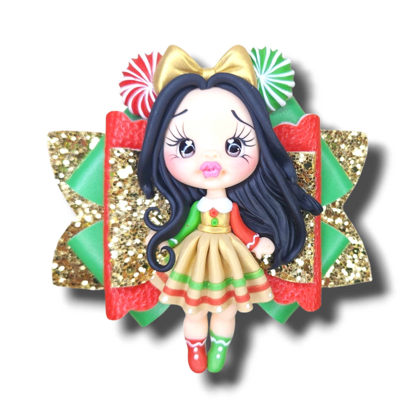 Xmas Candy Clay Bow