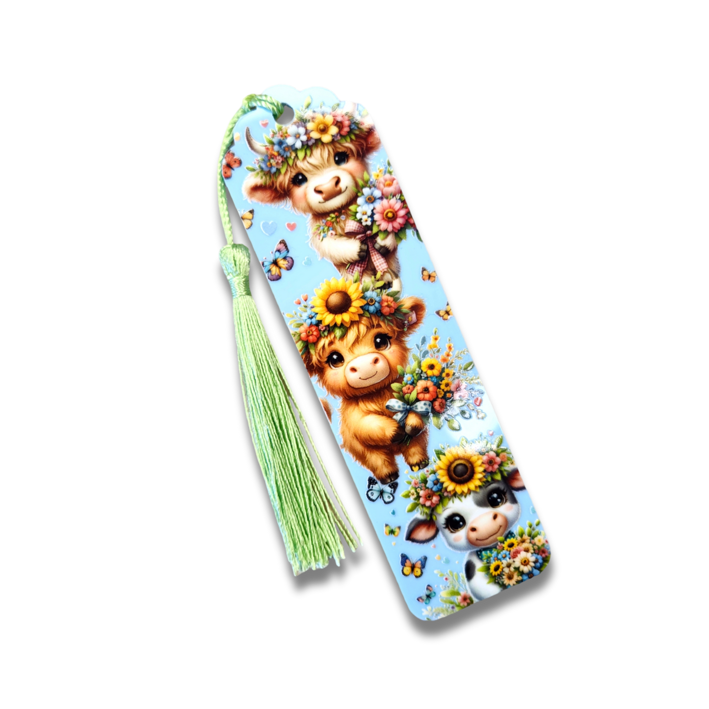 Floral Cows Bookmark