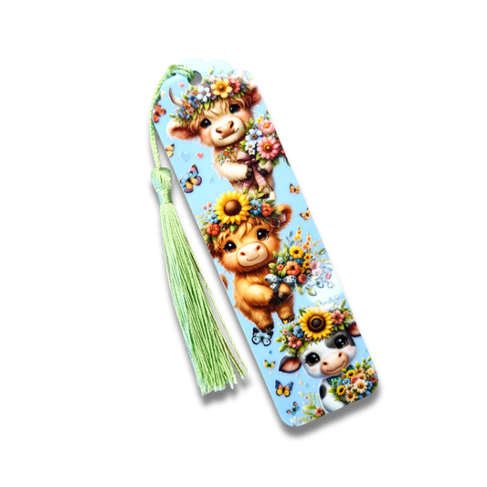 Floral Cows Bookmark