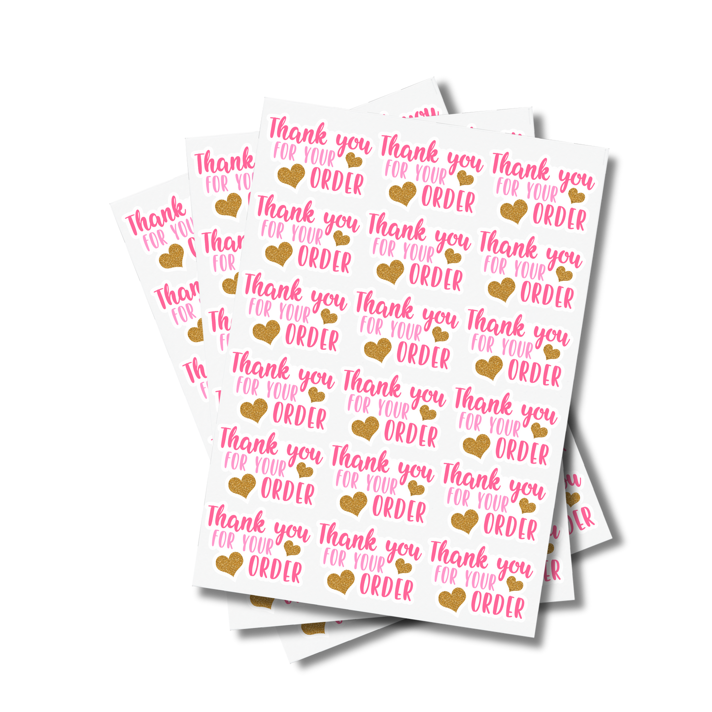 Gold Hearts Business Sticker Sheet