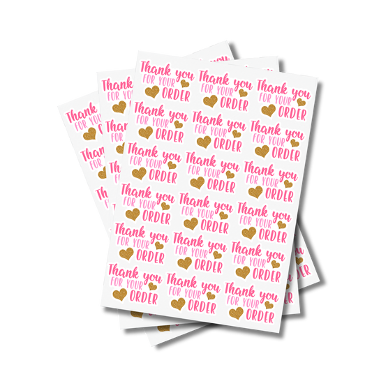 Gold Hearts Business Sticker Sheet