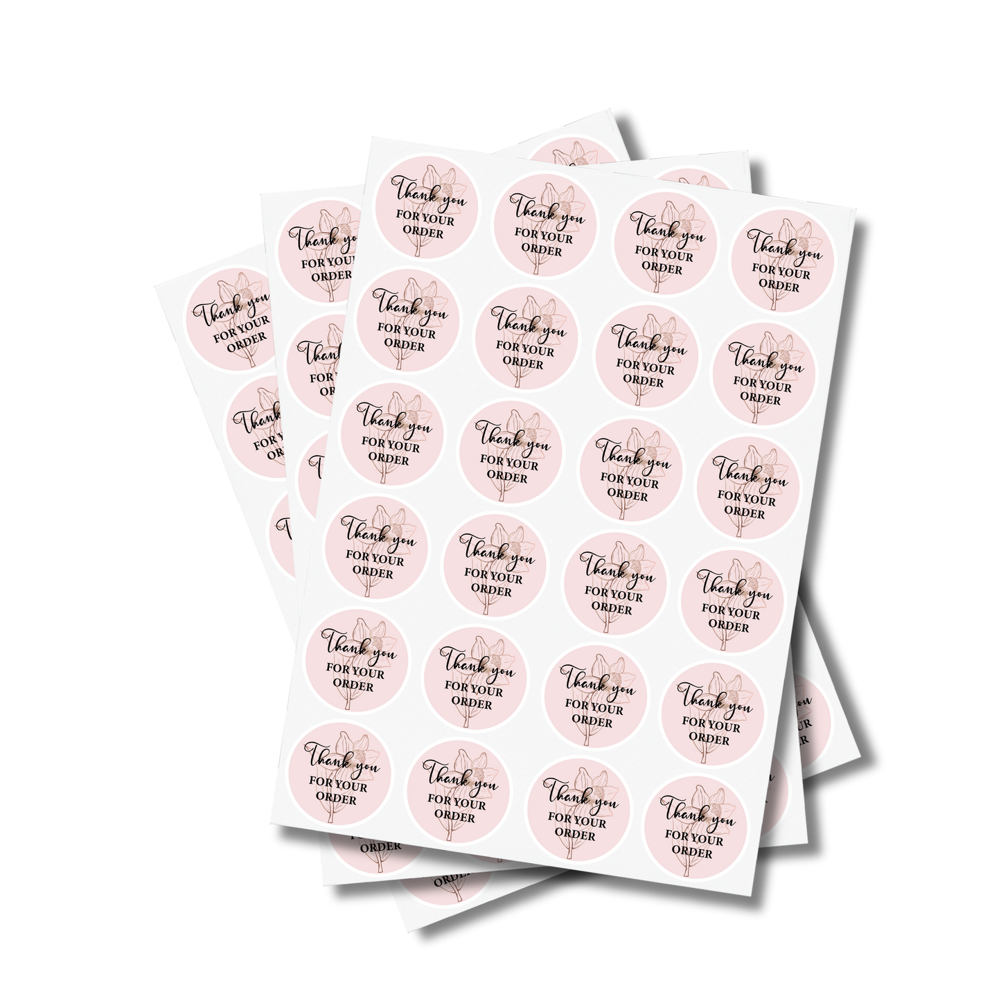 Dusty Pink Floral Business Sticker Sheet