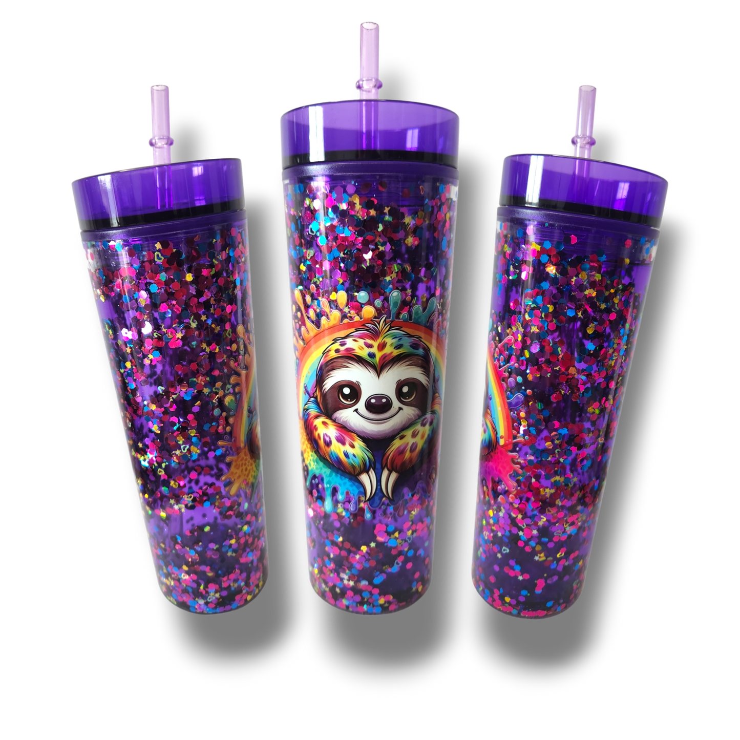 Sloth Acrylic Snow Globe Tumbler