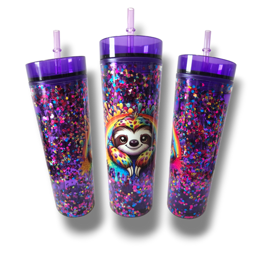 Sloth Acrylic Snow Globe Tumbler